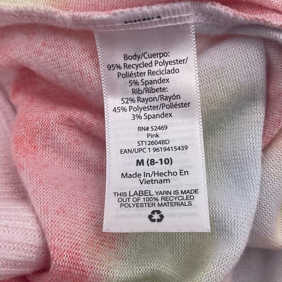 Secret Treasures Sz M Tie Dye Shorts Elastic Waist Pockets Coral Pink Yellow - Picture 4 of 5